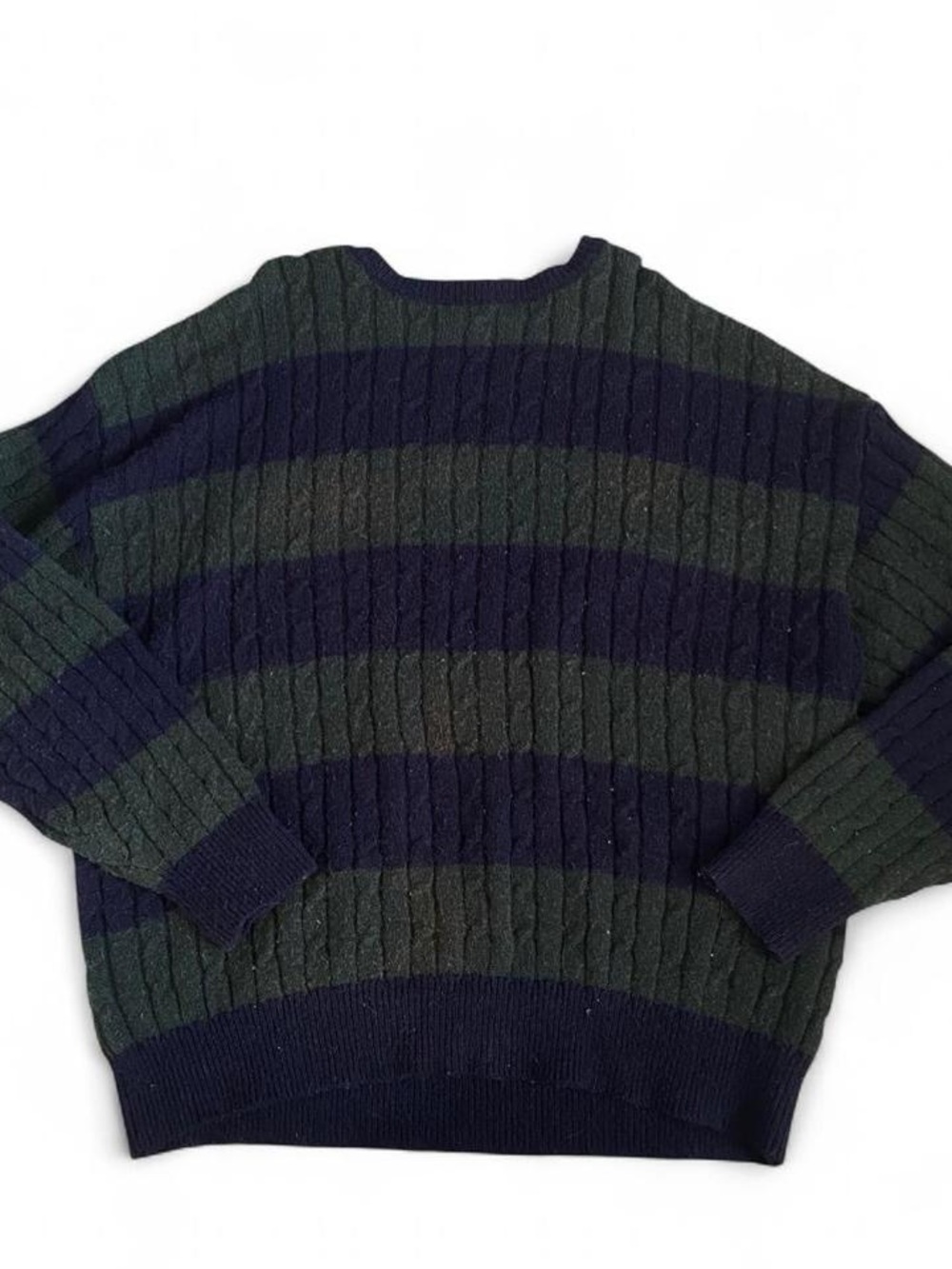 Green & navy striped baggy sweater Size Large